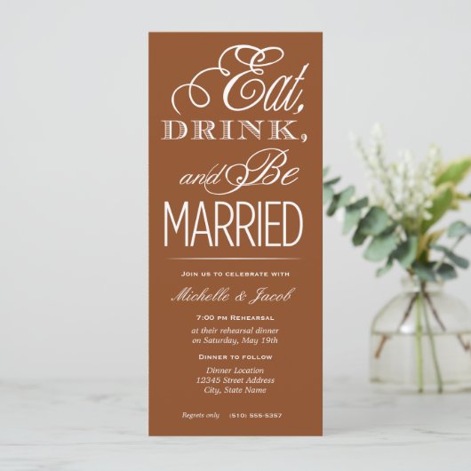 Eet, Drink, Wees Getrouwd Kaart (Staand voorkant)