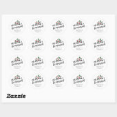 Eet, drink & wees getrouwd Persoonlijk Ronde Sticker (Vel)