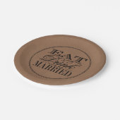 Eet, Drink & Wees Getrouwd Rustieke Kraft Trouwdag Papieren Bordje (Gekanteld)