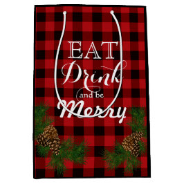 Eet, drink, wees lekker - Holiday pinecone red pla Medium Cadeauzakje