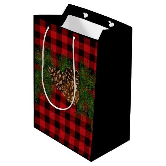 Eet, drink, wees lekker - Holiday pinecone red pla Medium Cadeauzakje (Achterkant Gekanteld)