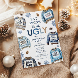 Eet, drink & wees lelijk! Lelijke trui kerstfeest Kaart