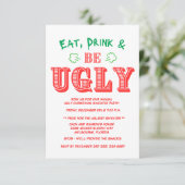 Eet, Drink & wees Lelijk Sweater Kerstfeest Kaart (Staand voorkant)