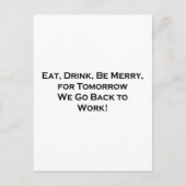 Eet, Drink, wees lief - Morgen gaan we weer aan he Feestdagenkaart (Voorkant)