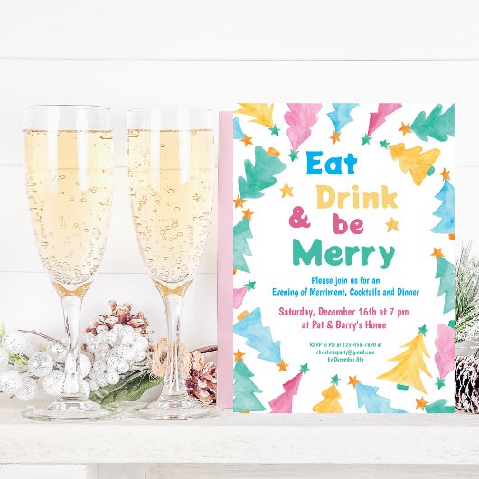 Eet Drink & wees Merry Party Uitnodiging Sjabloon