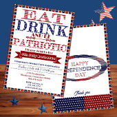 Eet Drink & Wees Patriottisch 4 juli Barbecue Part Kaart