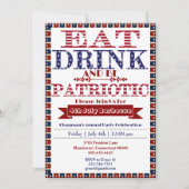 Eet Drink & Wees Patriottisch 4 juli Barbecue Part Kaart (Voorkant)