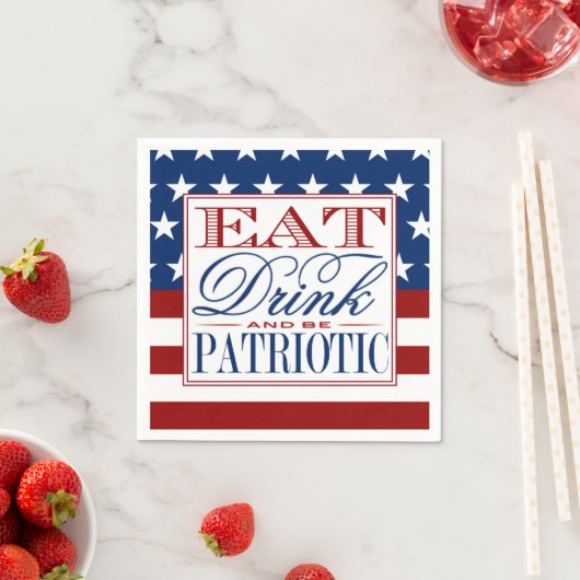 Eet, Drink & Wees Patriottisch | 4 juli Partij Servet (Insitu)