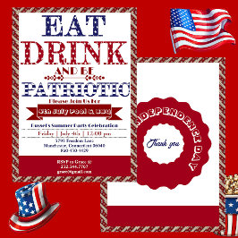 Eet Drink & Wees Patriottisch 4th Juli Zwembad & B Kaart
