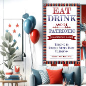 Eet Drink & Wees Patriottisch 4th Juli Zwembad & B Spandoek