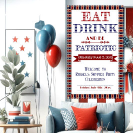 Eet Drink & Wees Patriottisch 4th Juli Zwembad & B Spandoek