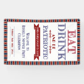 Eet Drink & Wees Patriottisch 4th Juli Zwembad & B Spandoek (Horizontaal)