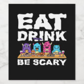 Eet Drink Wees Schrikwekkend Monster Halloween Cre Wijn Etiket (Enkel label)