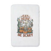 Eet Drink Wees Schrikwekkend Skelet Halloween Pomp Badmat (Voorkant Verticaal)