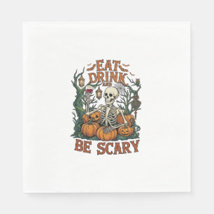 Eet Drink Wees Schrikwekkend Skelet Halloween Pomp Servet