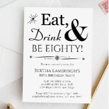 Eet Drink Wees tachtig Zwart Wit 80ste Verjaardag