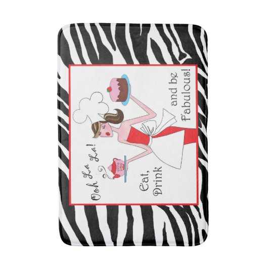 "Eet, Drink & wees verbluffend" DIVA Rug Badmat (Voorkant Verticaal)