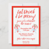 Eet Drink & wees vrolijk - Candy Cane Christmas Pa Kaart (Voorkant)