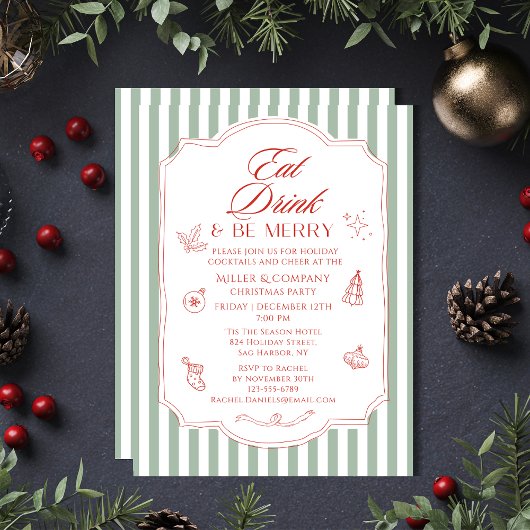 Eet Drink & wees vrolijk Corporate Christmas Party Kaart