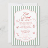 Eet Drink & wees vrolijk Corporate Christmas Party Kaart (Voorkant)