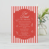 Eet Drink & wees vrolijk Corporate Christmas Party Kaart (Staand voorkant)