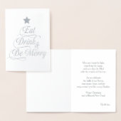 Eet, Drink & wees vrolijk Elegant Kerst Folie Kaarten (Display)