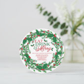 Eet Drink & wees vrolijk feestdag Kaart (Staand voorkant)