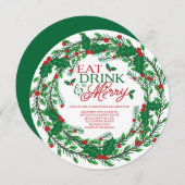 Eet Drink & wees vrolijk feestdag Kaart (Voorkant / Achterkant)