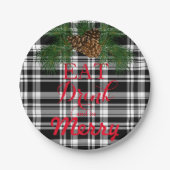 Eet, drink, wees vrolijk. Festive Holiday-ontwerp Papieren Bordje (Voorkant)