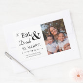 Eet, drink & wees vrolijk foto kerstvakantie rechthoekige sticker (Envelop)