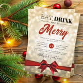 Eet, Drink Wees vrolijk Gold Bokeh Vakantie Xmas B Kaart