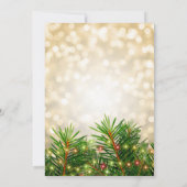Eet, Drink Wees vrolijk Gold Pine Lights Vakantie  Kaart (Achterkant)