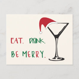 Eet. Drink. Wees vrolijk. kerst-Briefkaart Feestdagenkaart