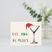 Eet. Drink. Wees vrolijk. kerst-Briefkaart Feestdagenkaart (Staand voorkant)