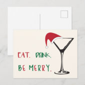 Eet. Drink. Wees vrolijk. kerst-Briefkaart Feestdagenkaart (Voorkant / Achterkant)