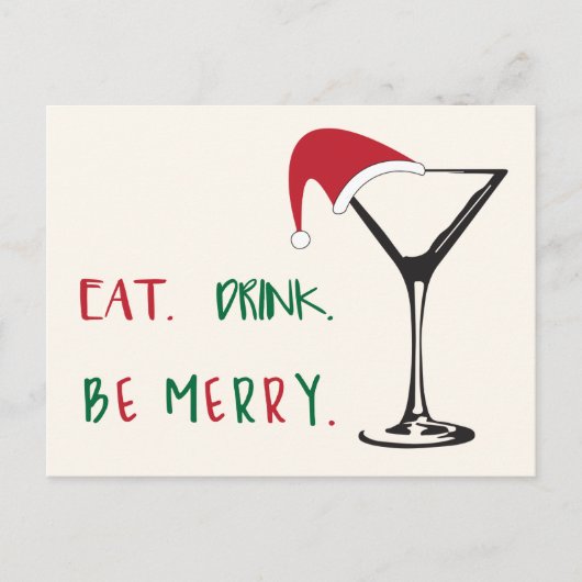 Eet. Drink. Wees vrolijk. kerst-Briefkaart Feestdagenkaart (Voorkant)