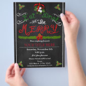 EET DRINK WEES VROLIJK Kerst Krijtfeest Flyer (Hand)