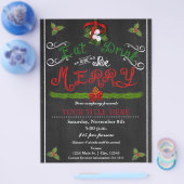 EET DRINK WEES VROLIJK Kerst Krijtfeest Flyer (Enkel)