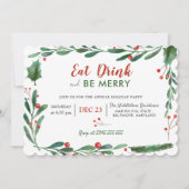 Eet Drink wees vrolijk | kerstdiner Kaart (Voorkant)