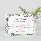 Eet Drink wees vrolijk | kerstdiner Kaart (Staand voorkant)