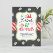 Eet, Drink, wees vrolijk kerstfeest Kaart (Staand voorkant)