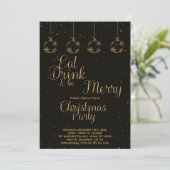 Eet Drink Wees vrolijk kerstfeest Kaart (Staand voorkant)