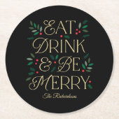 Eet Drink Wees vrolijk kerstfeest Onderzetters (Voorkant)