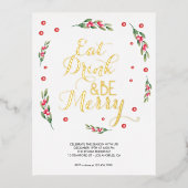 Eet drink & wees vrolijk kerstfeest uitnodiging (Voorkant)