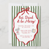 Eet, drink & wees vrolijk kerstfeestboog kaart (Voorkant)