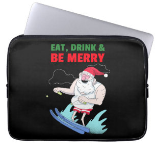Eet, Drink & Wees Vrolijk Kerstmis Laptop Sleeve