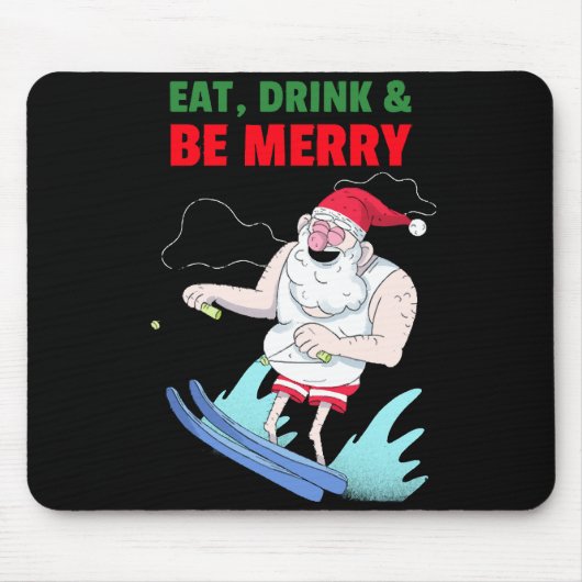 Eet, Drink & Wees Vrolijk Kerstmis Muismat (Voorkant)