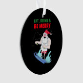 Eet, Drink & Wees Vrolijk Kerstmis Ornament (voorkant)