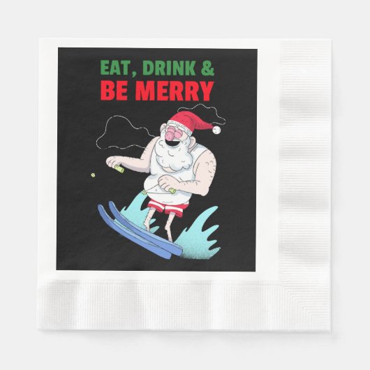 Eet, Drink & Wees Vrolijk Kerstmis Servet (Voorkant)