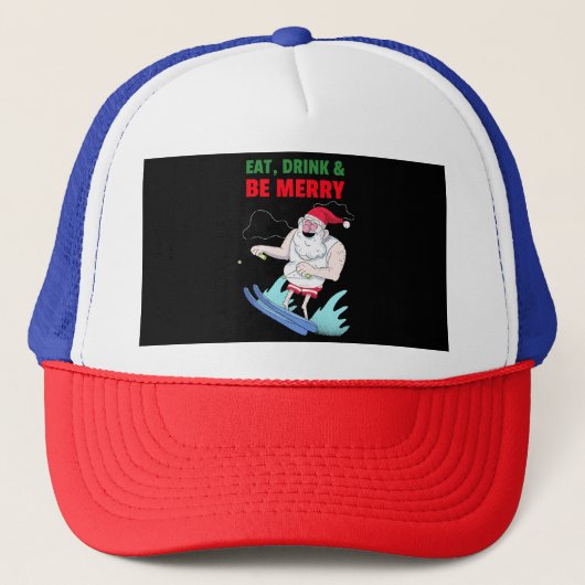 Eet, drink & wees vrolijk Kerstmis Trucker Pet (Voorkant)